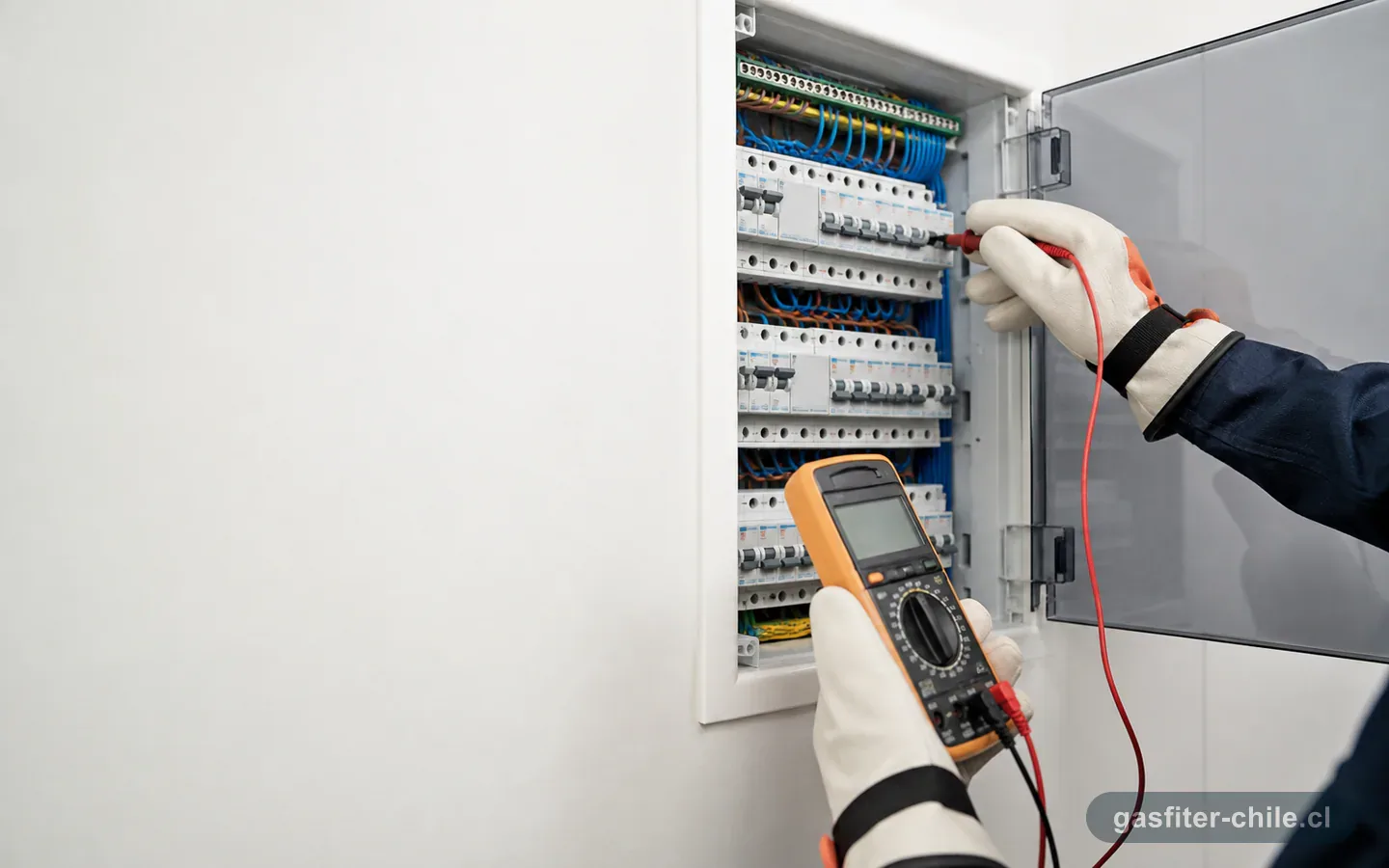 Medición segura de un tablero eléctrico residencial